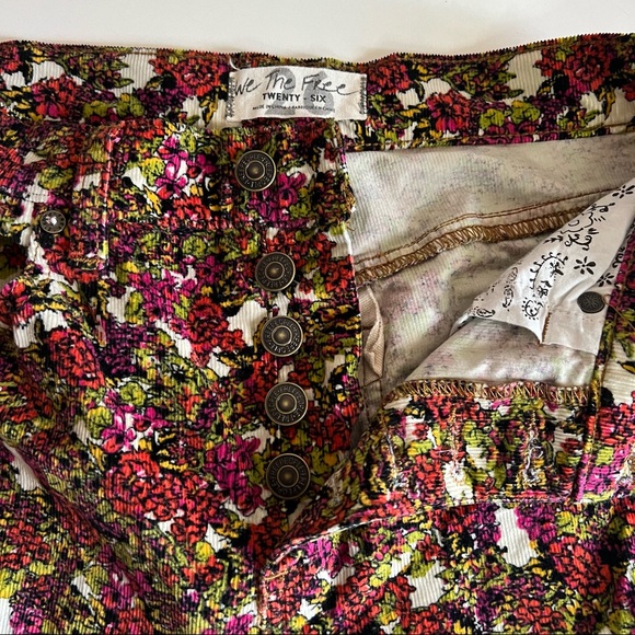 We the Free X Free People Sun Chaser Printed Cord Pants Size 26 - Picture 5 of 9